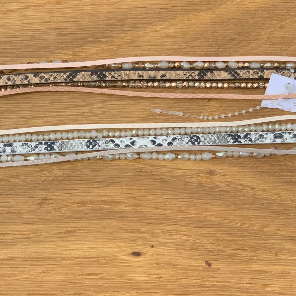 COPY - GENUINE LEATHER WITH GLASS BEADS